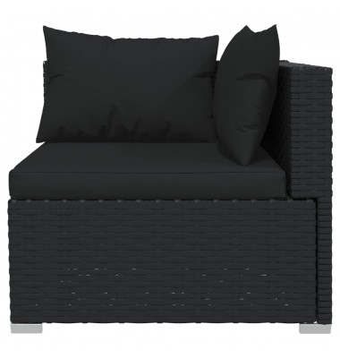  Sodo komplektas su pagalvėlėmis, 9 dalių, juodas, poliratanas - Lauko baldų komplektai - 5