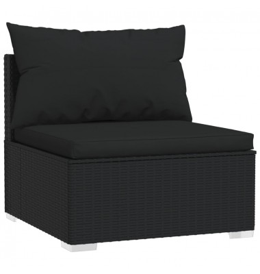  Sodo komplektas su pagalvėlėmis, 9 dalių, juodas, poliratanas - Lauko baldų komplektai - 6