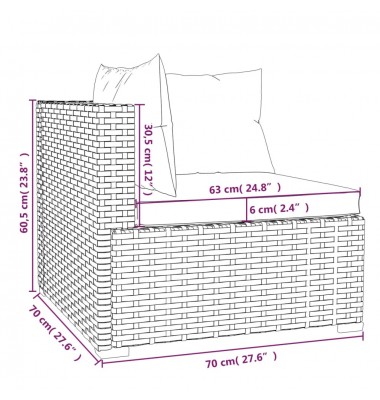  Sodo komplektas su pagalvėlėmis, 12 dalių, rudas, poliratanas - Lauko baldų komplektai - 8