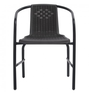  Sodo kėdės, 6vnt., plastikinis ratanas ir plienas, 110kg - Lauko kėdės - 3