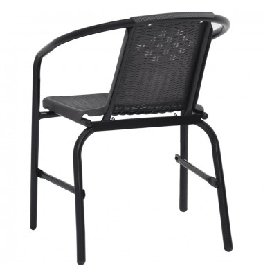  Sodo kėdės, 6vnt., plastikinis ratanas ir plienas, 110kg - Lauko kėdės - 5