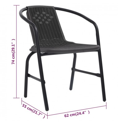  Sodo kėdės, 6vnt., plastikinis ratanas ir plienas, 110kg - Lauko kėdės - 8
