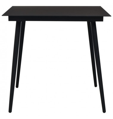  Sodo valgomojo stalas, juodas, 80x80x74cm, plienas ir stiklas - Lauko stalai, staliukai - 2