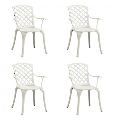  Sodo kėdės, 4vnt., baltos spalvos, lietas aliuminis - Lauko kėdės - 1