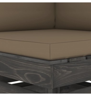  Modulinė kampinė sofa su pagalvėmis, pilkai impregnuota mediena - Moduliniai lauko baldai - 5