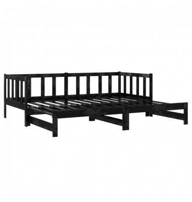  Ištraukiama lova, juoda, 2x(90x200)cm, pušies medienos masyvas - Lovos - 5