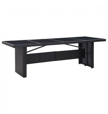  Sodo stalas, juodas, 240x90x74cm, poliratanas ir stiklas - Lauko stalai, staliukai - 1