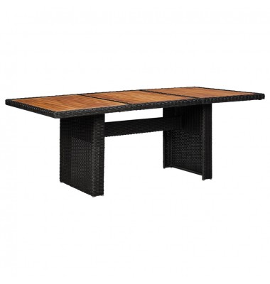  Sodo valgomojo stalas, juodas, 200x100x74cm, poliratanas - Lauko stalai, staliukai - 1