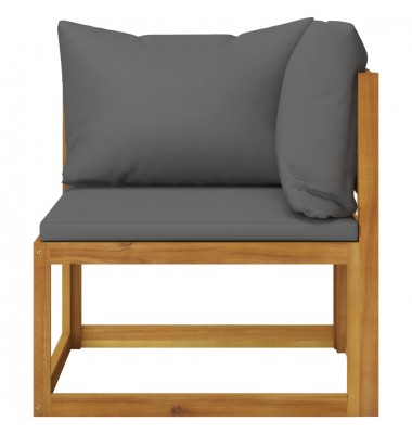  Sofos komplektas su pilkomis pagalvėmis, 2 dalių, akacija - Moduliniai lauko baldai - 2