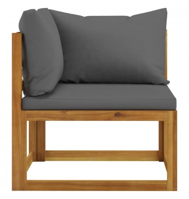  Sofos komplektas su pilkomis pagalvėmis, 2 dalių, akacija - Moduliniai lauko baldai - 4