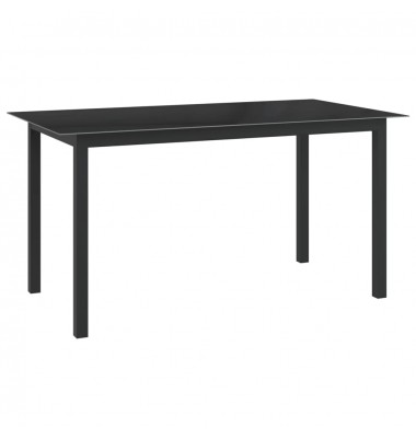  Sodo stalas, juodas, 150x90x74cm, aliuminis ir stiklas  - Lauko stalai, staliukai - 1