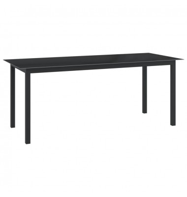  Sodo stalas, juodas, 190x90x74cm, aliuminis ir stiklas  - Lauko stalai, staliukai - 1