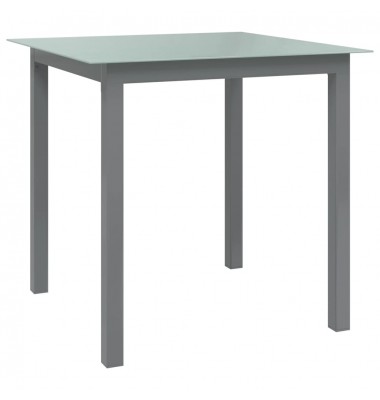  Sodo stalas, šviesiai pilkos, 80x80x74cm, aliuminis ir stiklas  - Lauko stalai, staliukai - 1