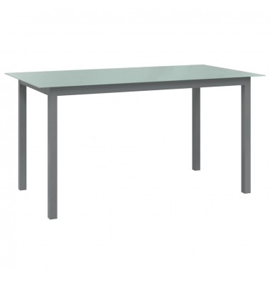  Sodo stalas, šviesiai pilkas, 150x90x74cm, aliuminis, stiklas  - Lauko stalai, staliukai - 1