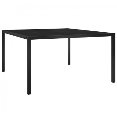  Sodo stalas, juodos spalvos, 130x130x72cm, plienas ir stiklas - Lauko stalai, staliukai - 1