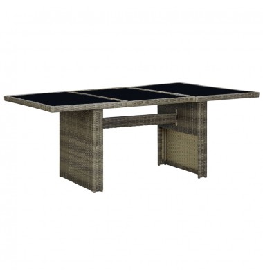  Sodo stalas, rudos spalvos, poliratanas ir grūdintas stiklas - Lauko stalai, staliukai - 1