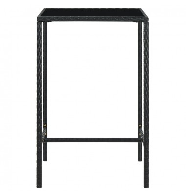  Sodo baro stalas, juodas, 70x70x110cm, poliratanas ir stiklas - Lauko stalai, staliukai - 2