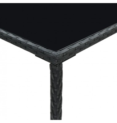  Sodo baro stalas, juodas, 70x70x110cm, poliratanas ir stiklas - Lauko stalai, staliukai - 5