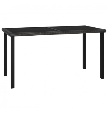  Sodo valgomojo stalas, juodos spalvos, 140x70x73cm, poliratanas - Lauko stalai, staliukai - 1