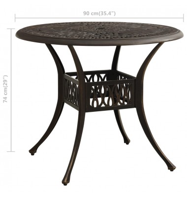  Sodo staliukas, bronzinės spalvos, 90x90x74cm, lietas aliuminis - Lauko stalai, staliukai - 6