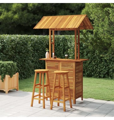  Sodo baro baldų komplektas, 3 dalių, akacijos medienos masyvas - Lauko baldų komplektai - 1