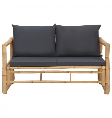  Sodo suoliukas su pagalvėlėmis, 115 cm, bambukas - Lauko suolai, suoliukai - 2