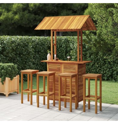  Sodo baro baldų komplektas, 5 dalių, akacijos medienos masyvas - Lauko baldų komplektai - 1