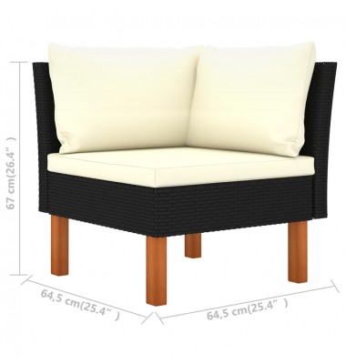  Kampinė sofa, poliratanas ir eukalipto medienos masyvas - Moduliniai lauko baldai - 5