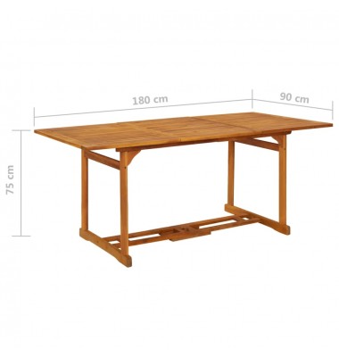  Sodo valgomojo stalas, 180x90x75 cm, akacijos medienos masyvas - Lauko stalai, staliukai - 6