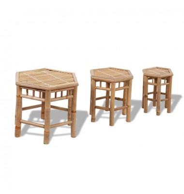  Sodo taburetės, 3vnt., bambukas - Lauko kėdės - 1