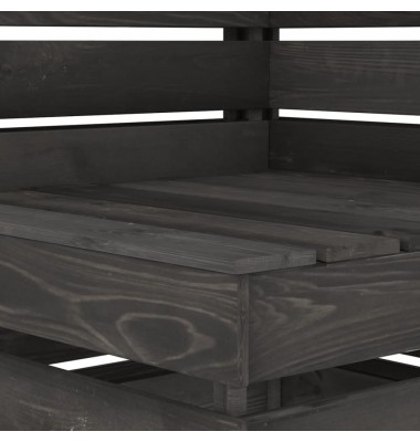  Kampinė sodo sofa iš palečių, pilkai impregnuota pušies mediena - Moduliniai lauko baldai - 5
