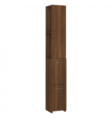 Vonios spintelė, ruda ąžuolo, 25x25x170cm, apdirbta mediena - Vonios spintelės, veidrodžiai - 1