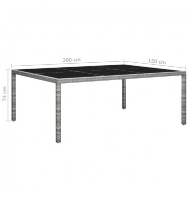  Lauko valgomojo stalas, pilkas, 200x150x74cm, poliratanas - Lauko stalai, staliukai - 5
