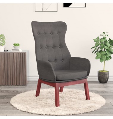  Poilsio kėdė, tamsiai pilkos spalvos, audinys - Foteliai, krėslai - 1