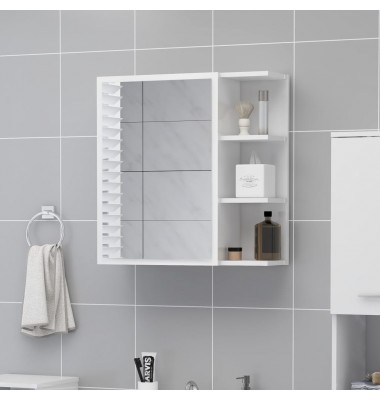  Veidrodinė vonios spintelė, balta, 62,5x20,5x64cm, MDP, blizgi - Vonios spintelės, veidrodžiai - 1