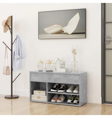  Batų suoliukas, betono pilkos spalvos, 80x30x45cm, MDP - Spintelės ir lentynos batams - 1