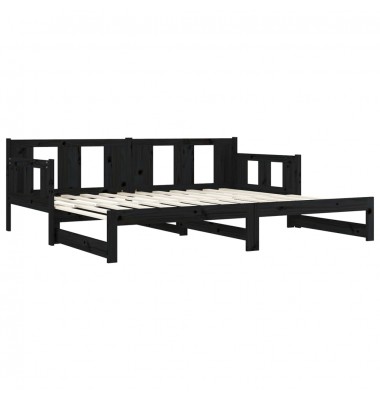  Ištraukiama lova, juoda, 2x(90x200)cm, pušies medienos masyvas - Lovos - 10
