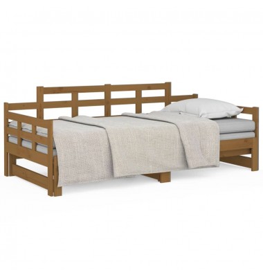  Ištraukiama lova, medaus ruda, 2x(90x190)cm, pušies masyvas - Lovos - 2