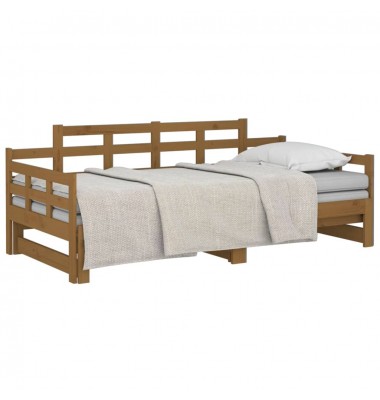  Ištraukiama lova, medaus ruda, 2x(90x190)cm, pušies masyvas - Lovos - 3