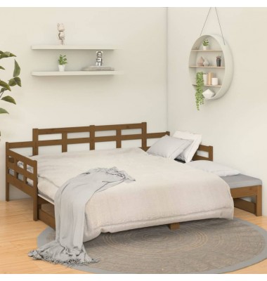  Ištraukiama lova, medaus ruda, 2x(90x190)cm, pušies masyvas - Lovos - 4