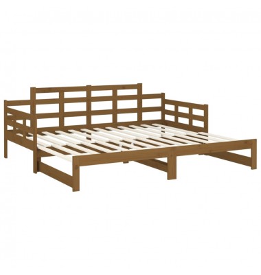  Ištraukiama lova, medaus ruda, 2x(90x190)cm, pušies masyvas - Lovos - 9