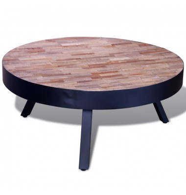  Kavos staliukas, apvalus, perdirbta tikmedžio mediena  - Kavos staliukai - 1