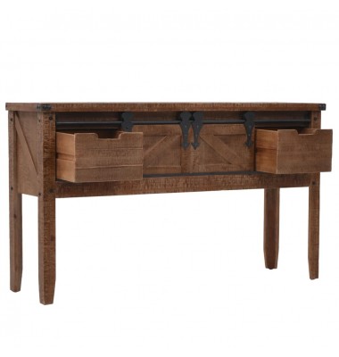  Konsolinis staliukas, eglės med. masyvas, 131x35,5x75cm, rudas - Žurnaliniai staliukai - 4