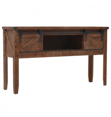  Konsolinis staliukas, eglės med. masyvas, 131x35,5x75cm, rudas - Žurnaliniai staliukai - 5