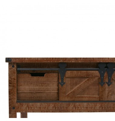  Konsolinis staliukas, eglės med. masyvas, 131x35,5x75cm, rudas - Žurnaliniai staliukai - 7
