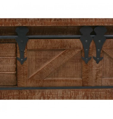  Konsolinis staliukas, eglės med. masyvas, 131x35,5x75cm, rudas - Žurnaliniai staliukai - 9