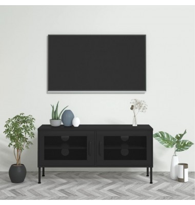  Televizoriaus spintelė, juodos spalvos, 105x35x50cm, plienas - TV spintelės - 1