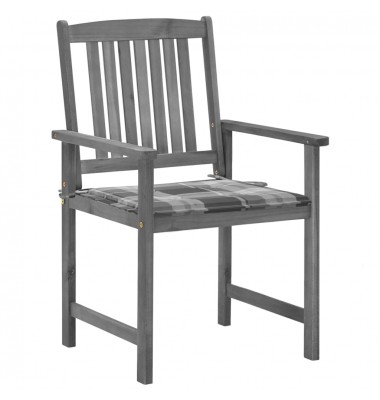 Sodo kėdės su pagalvėlėmis, 4vnt., pilkos, akacijos masyvas - Lauko kėdės - 3