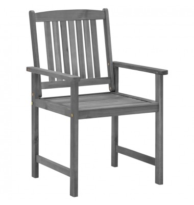  Sodo kėdės su pagalvėlėmis, 4vnt., pilkos, akacijos masyvas - Lauko kėdės - 4