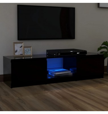  Televizoriaus spintelė su LED apšvietimu, juoda, 140x40x35,5cm - TV spintelės - 1